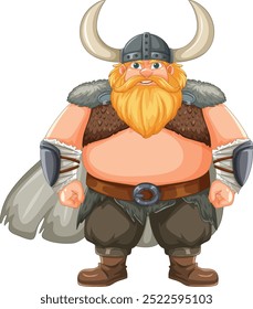 Bearded Viking warrior with horned helmet