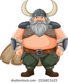 Bearded Viking warrior with horned helmet