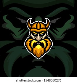 Bearded Viking Warrior Mascot Vector Illustration