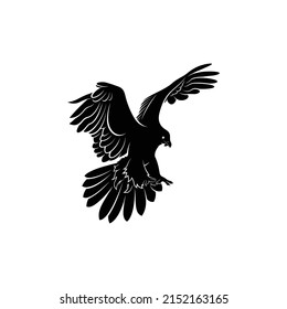 Bearded vulture bird silhouette vector illustration abstract