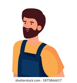 Bärenarbeiter mit Overalls avatarischer Vektorgrafik-Design