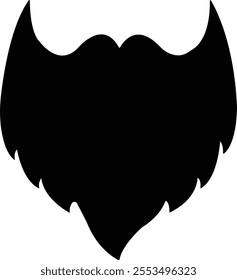 Beards Black silhouette icon in flat. Symbol of man beard Vector for apps or website beards for men face isolated on transparent background Hipster or retro gentleman with long curly beard