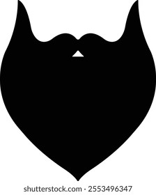 Beards Black silhouette icon in flat. Symbol of man beard Vector for apps or website beards for men face isolated on transparent background Hipster or retro gentleman with long curly beard