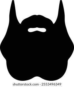 Beards Black silhouette icon in flat. Symbol of man beard Vector for apps or website beards for men face isolated on transparent background Hipster or retro gentleman with long curly beard