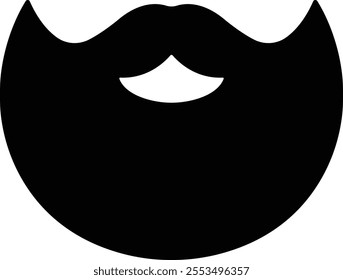 Beards Black silhouette icon in flat. Symbol of man beard Vector for apps or website beards for men face isolated on transparent background Hipster or retro gentleman with long curly beard