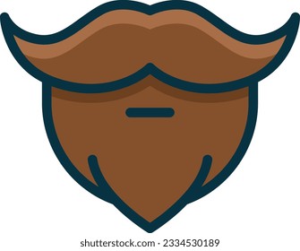 Beards Color Line Icon - Single Icon, Vector