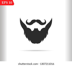 Beards and Mustaches vector icon.Hipster silhouettes vector illustration 