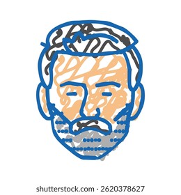 beardstache beard hair style doodle icon sketch vector. beardstache beard hair style sign. isolated symbol illustration