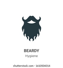 Beardy glyph icon vector on white background. Flat vector beardy icon symbol sign from modern hygiene collection for mobile concept and web apps design.