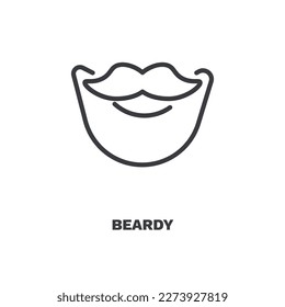 beardy icon. Thin line beardy icon from Hygiene and Sanitation collection. Outline vector isolated on white background. Editable beardy symbol can be used web and mobile