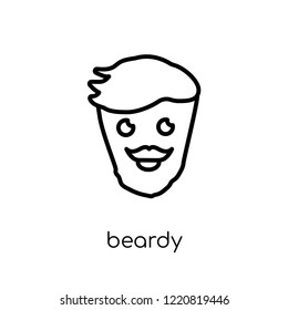 beardy icon. Trendy modern flat linear vector beardy icon on white background from thin line Hygiene collection, outline vector illustration