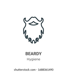 Beardy outline vector icon. Thin line black beardy icon, flat vector simple element illustration from editable hygiene concept isolated stroke on white background