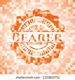 Bearer abstract orange mosaic emblem