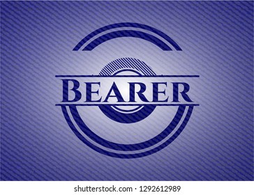 Bearer jean or denim emblem or badge background