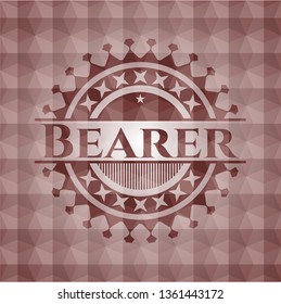 Bearer red badge with geometric pattern. Seamless.