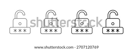 Bearer Token Icons Vector Set In Different Stroke Line Style