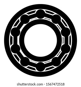 Bearing with ball in side view icon black color vector illustration flat style image icon black color