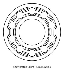 Bearing with ball in side view icon outline black color vector illustration flat style image