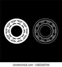 Bearing with ball in side view icon outline set white color vector illustration flat style image