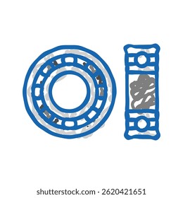 Diseño de rodamientos Ingeniero mecánico Doodle Icon Sketch Vector Diseño de rodamientos Ingeniero mecánico Signo