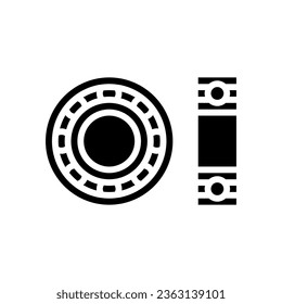 diseño de cojinetes ingeniero mecánico glifo vector de icono. signo de ingeniero mecánico de diseño de cojinetes. ilustración de símbolo aislado