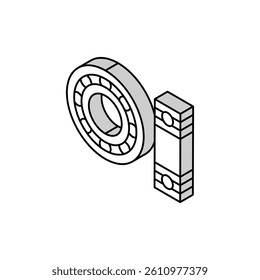 bearing design mechanical engineer isometric icon vector. bearing design mechanical engineer sign. isolated symbol illustration