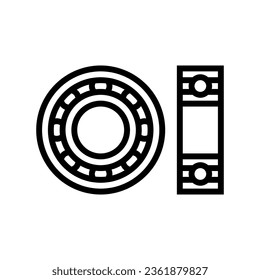 bearing design mechanical engineer line icon vector. bearing design mechanical engineer sign. isolated contour symbol black illustration