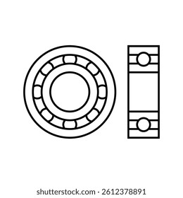 bearing design mechanical engineer line icon vector. bearing design mechanical engineer sign. isolated contour symbol black illustration