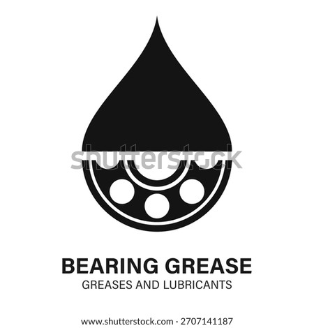 Bearing grease web icon isolated on white background. Vector industrial symbol of machinery parts lubrication, easy effortless sliding and gliding rollers. Automotive emblem keep lubricated car joints cogs and shafts. Abstract creative web design element, engineering logotype.