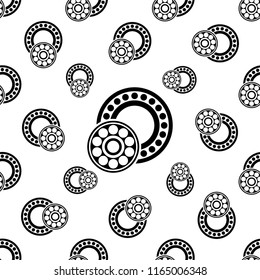 Bearing Icon, Ball Bearing Icon Seamless Pattern Vector Art Illustration