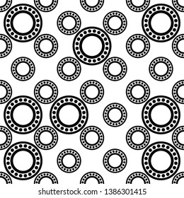 Bearing Icon, Ball Bearing Icon Seamless Pattern Vector Art Illustration