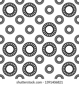 Bearing Icon, Ball Bearing Icon Seamless Pattern Vector Art Illustration