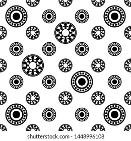 Bearing Icon, Ball Bearing Icon Seamless Pattern Vector Art Illustration