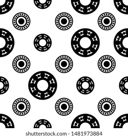 Bearing Icon, Ball Bearing Icon Seamless Pattern Vector Art Illustration