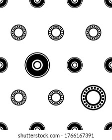 Bearing Icon, Ball Bearing Icon Seamless Pattern Vector Art Illustration