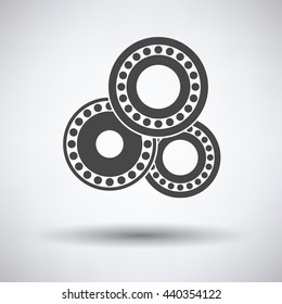 Bearing icon on gray background, round shadow. Vector illustration.