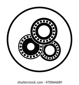 Bearing icon. Thin circle design. Vector illustration.