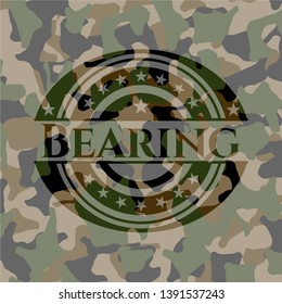 Bearing on camouflage pattern. Vector Illustration. Detailed.