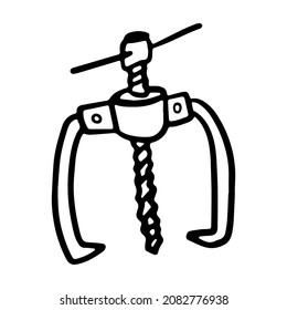 Bearing puller in doodle style. Isolated vector.