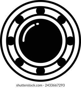 Bearing Roller glyph and line vector illustration