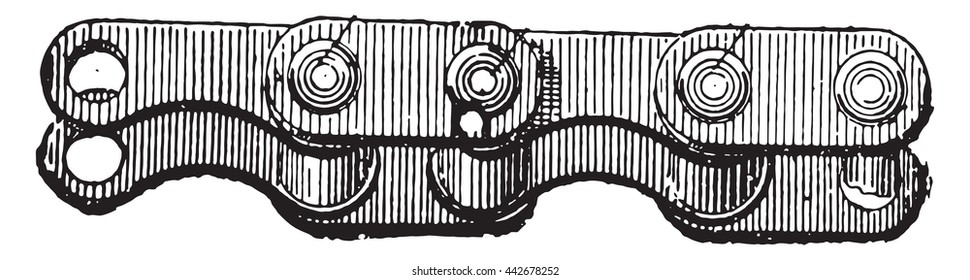 Bearing (type C) in the bottom bracket, vintage engraved illustration. Industrial encyclopedia E.-O. Lami - 1875.
