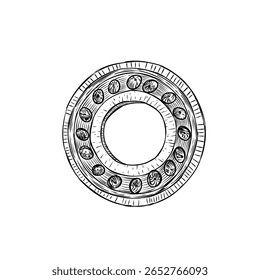 bearing vector sketch line art hand drawn illustration 