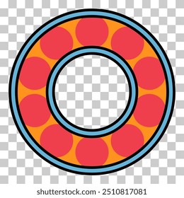 Bearing wheel icon, rolling ball sign, flat web design vector illustration .