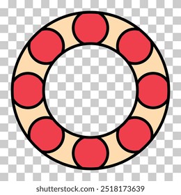 Bearing wheel icon, rolling ball sign, flat web design vector illustration .