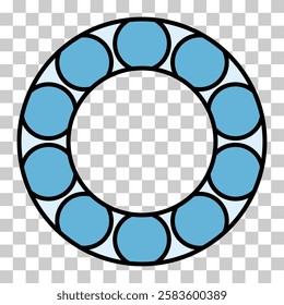 Bearing wheel icon, rolling ball sign, flat web design vector illustration .