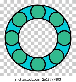 Bearing wheel icon, rolling ball sign, flat web design vector illustration .