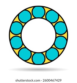 Bearing wheel shadow icon, rolling ball sign, flat web design vector illustration .