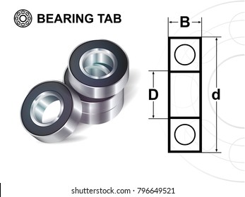 Bearings guide. Bearings on the white background. Vector Ilustration. 