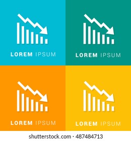 Bearish Graph Four Color Material Designed Icon / Logo