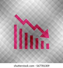 Bearish Graph premium red grid gradient logo / icon design